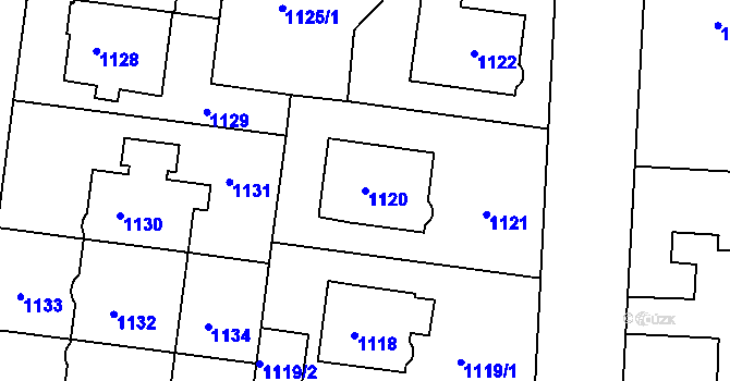 Parcela st. 1120 v KÚ Střešovice, Katastrální mapa