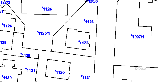 Parcela st. 1122 v KÚ Střešovice, Katastrální mapa