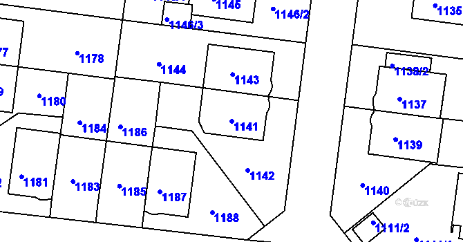 Parcela st. 1141 v KÚ Střešovice, Katastrální mapa