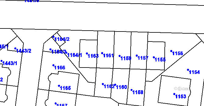 Parcela st. 1161 v KÚ Střešovice, Katastrální mapa