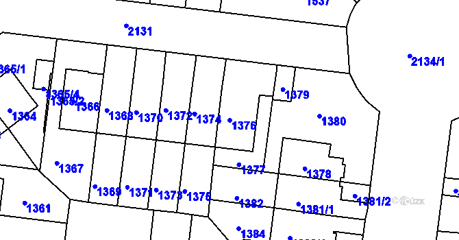 Parcela st. 1376 v KÚ Střešovice, Katastrální mapa