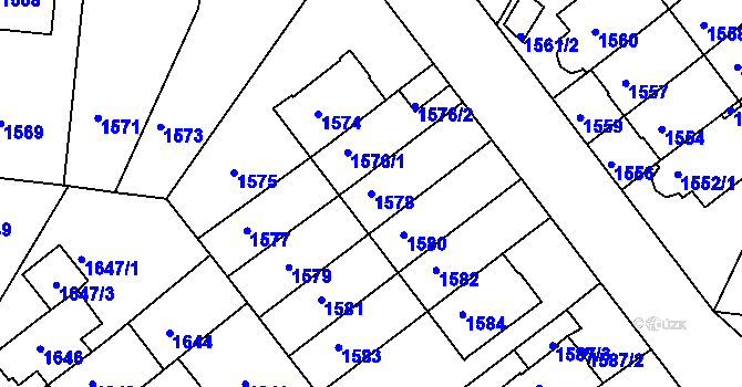 Parcela st. 1578 v KÚ Střešovice, Katastrální mapa