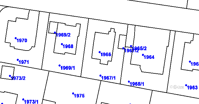 Parcela st. 1966 v KÚ Střešovice, Katastrální mapa
