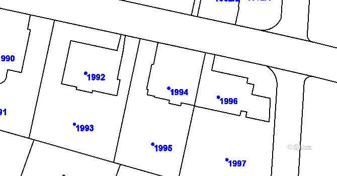 Parcela st. 1994 v KÚ Střešovice, Katastrální mapa