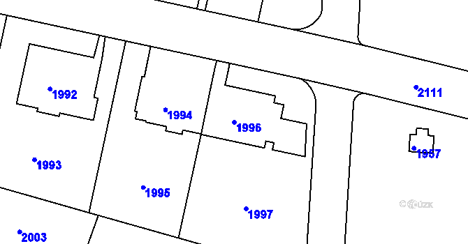 Parcela st. 1996 v KÚ Střešovice, Katastrální mapa