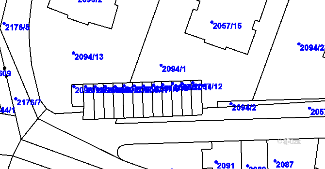 Parcela st. 2057/9 v KÚ Střešovice, Katastrální mapa
