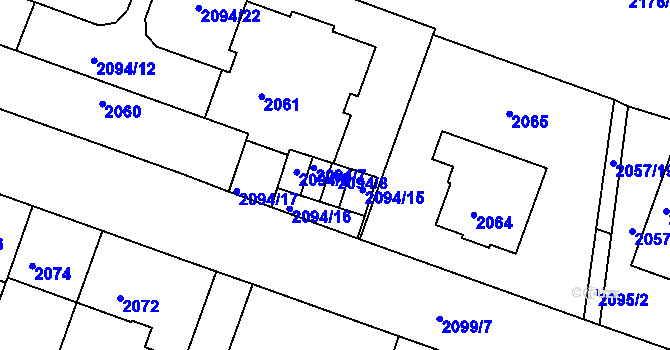 Parcela st. 2094/8 v KÚ Střešovice, Katastrální mapa