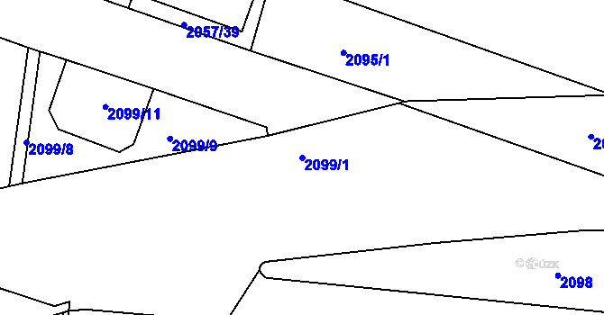 Parcela st. 2099/1 v KÚ Střešovice, Katastrální mapa