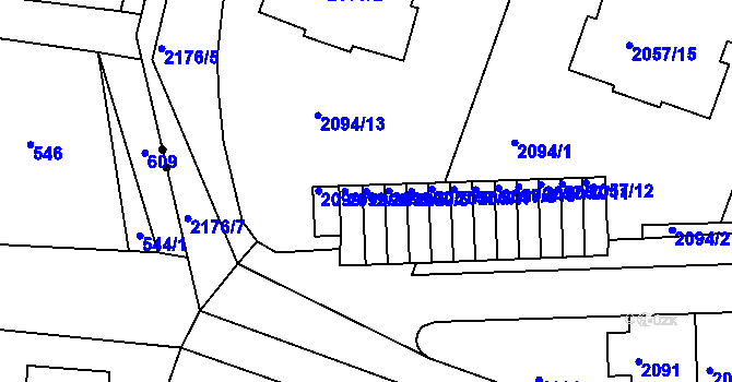 Parcela st. 2099/4 v KÚ Střešovice, Katastrální mapa