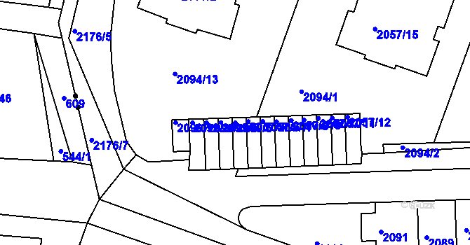Parcela st. 2099/6 v KÚ Střešovice, Katastrální mapa