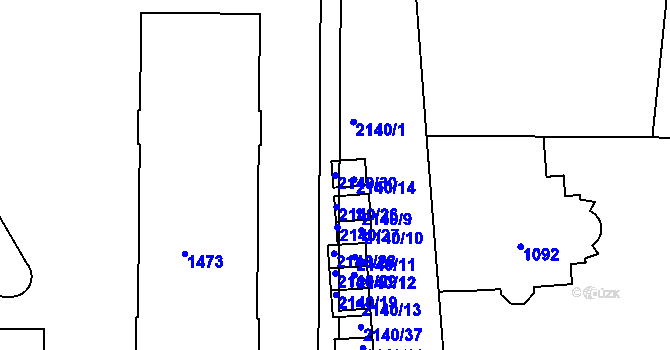 Parcela st. 2140/30 v KÚ Střešovice, Katastrální mapa