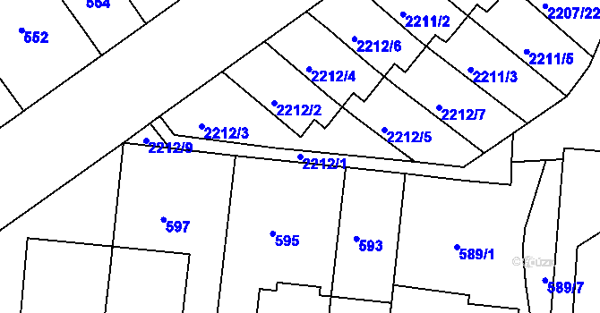 Parcela st. 2212/1 v KÚ Střešovice, Katastrální mapa