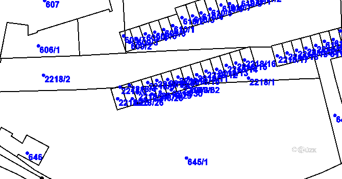 Parcela st. 2218/30 v KÚ Střešovice, Katastrální mapa