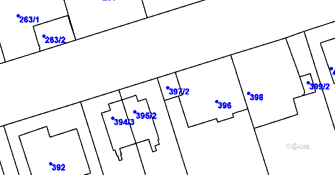 Parcela st. 397/2 v KÚ Střešovice, Katastrální mapa