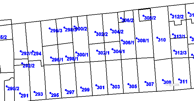 Parcela st. 302/1 v KÚ Střešovice, Katastrální mapa