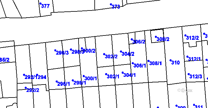 Parcela st. 302/2 v KÚ Střešovice, Katastrální mapa