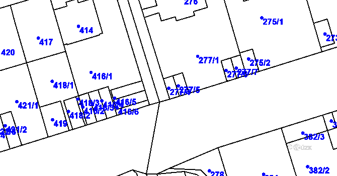 Parcela st. 277/4 v KÚ Střešovice, Katastrální mapa