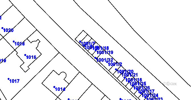 Parcela st. 1001/19 v KÚ Střešovice, Katastrální mapa