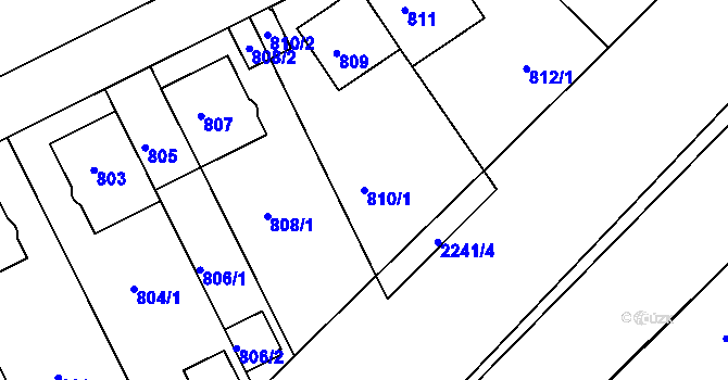 Parcela st. 810/1 v KÚ Střešovice, Katastrální mapa
