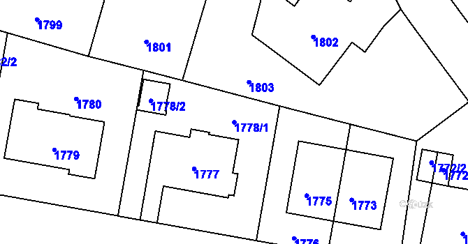 Parcela st. 1778/1 v KÚ Střešovice, Katastrální mapa