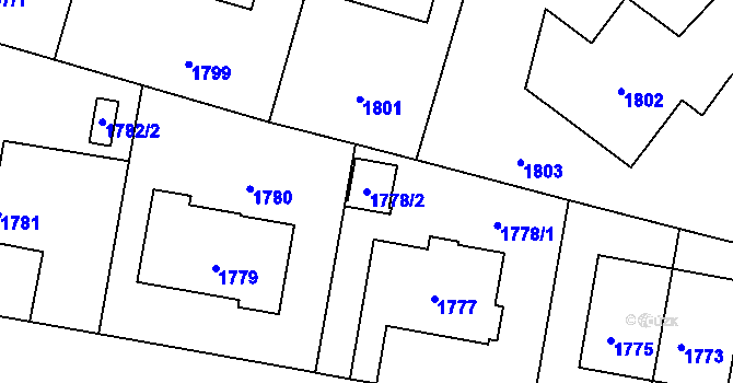 Parcela st. 1778/2 v KÚ Střešovice, Katastrální mapa