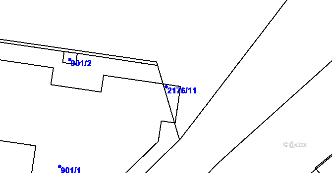 Parcela st. 2176/11 v KÚ Střešovice, Katastrální mapa