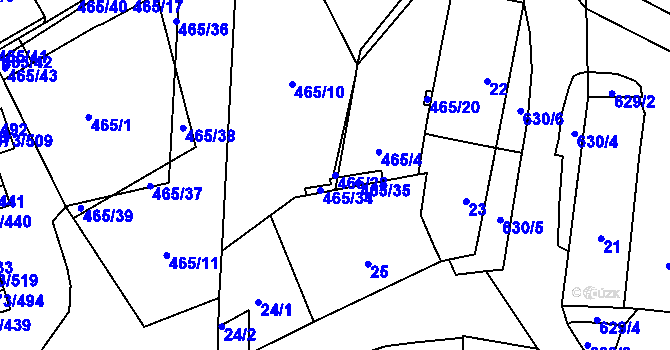 Parcela st. 465/28 v KÚ Veleslavín, Katastrální mapa