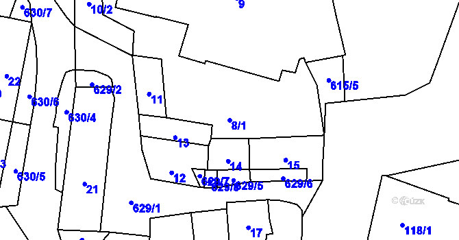 Parcela st. 8/1 v KÚ Veleslavín, Katastrální mapa