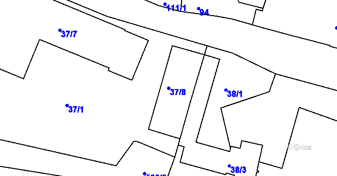 Parcela st. 37/8 v KÚ Veleslavín, Katastrální mapa