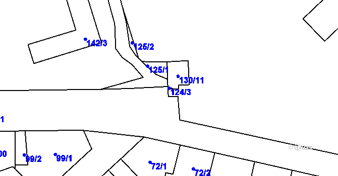 Parcela st. 124/3 v KÚ Veleslavín, Katastrální mapa