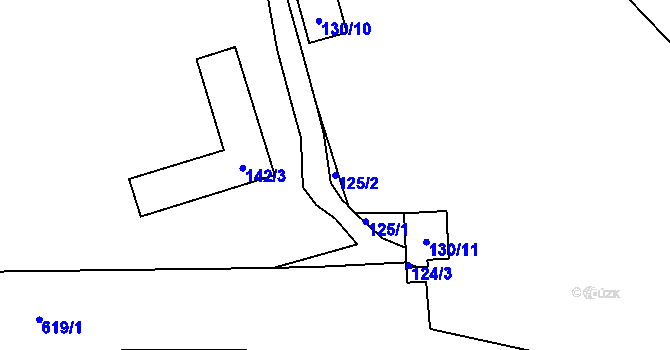 Parcela st. 125/2 v KÚ Veleslavín, Katastrální mapa