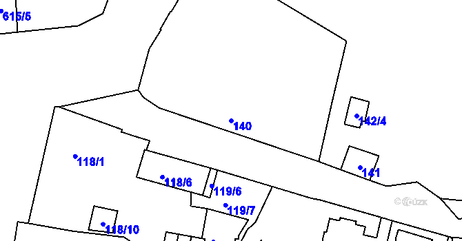Parcela st. 140 v KÚ Veleslavín, Katastrální mapa