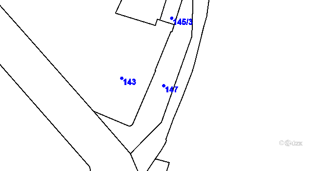 Parcela st. 147 v KÚ Veleslavín, Katastrální mapa