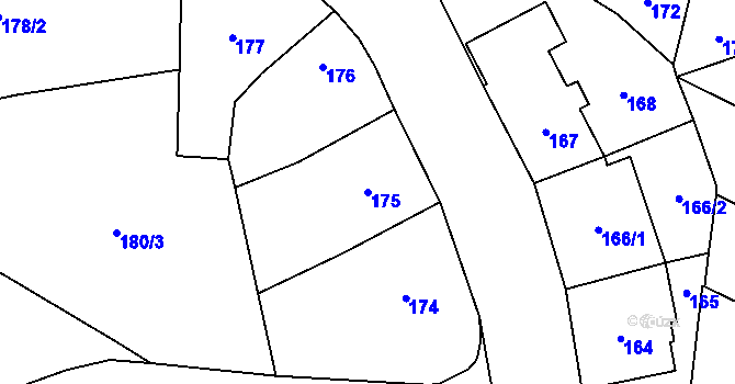 Parcela st. 175 v KÚ Veleslavín, Katastrální mapa