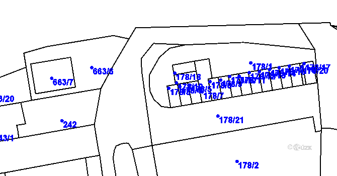 Parcela st. 178/3 v KÚ Veleslavín, Katastrální mapa