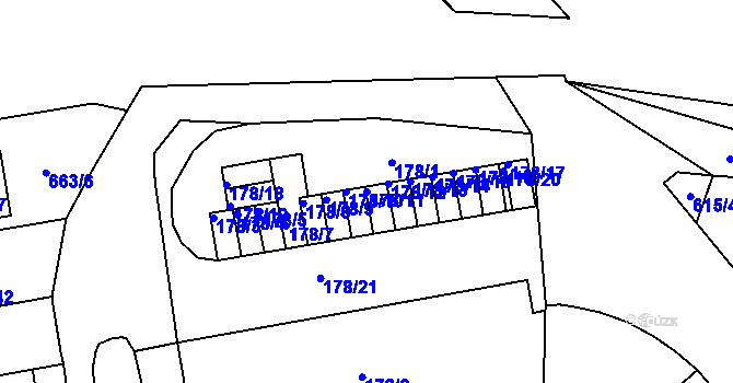 Parcela st. 178/11 v KÚ Veleslavín, Katastrální mapa