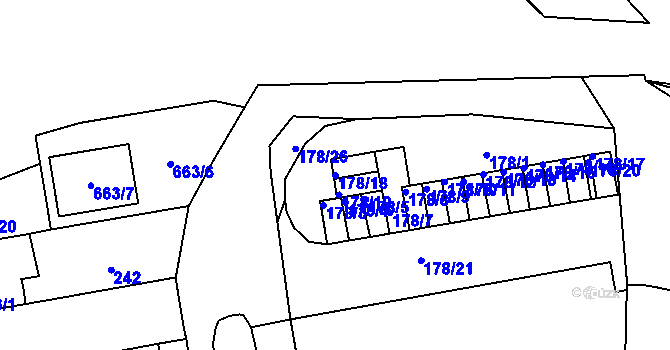 Parcela st. 178/18 v KÚ Veleslavín, Katastrální mapa