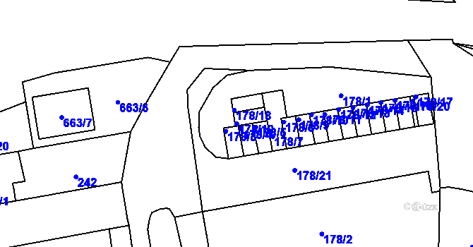 Parcela st. 178/19 v KÚ Veleslavín, Katastrální mapa