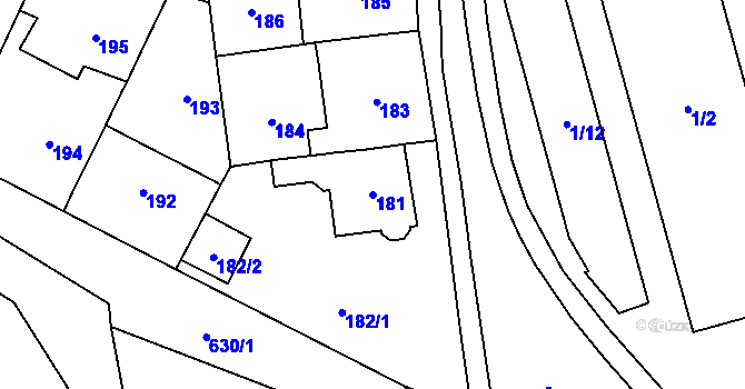 Parcela st. 181 v KÚ Veleslavín, Katastrální mapa