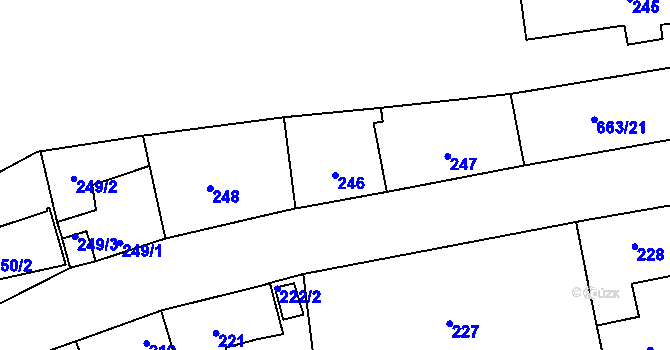 Parcela st. 246 v KÚ Veleslavín, Katastrální mapa