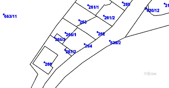 Parcela st. 264 v KÚ Veleslavín, Katastrální mapa