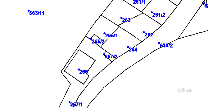 Parcela st. 267/2 v KÚ Veleslavín, Katastrální mapa