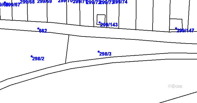Parcela st. 298/3 v KÚ Veleslavín, Katastrální mapa