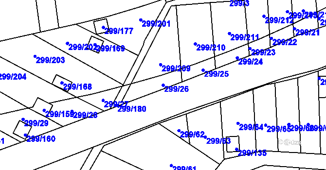 Parcela st. 299/26 v KÚ Veleslavín, Katastrální mapa