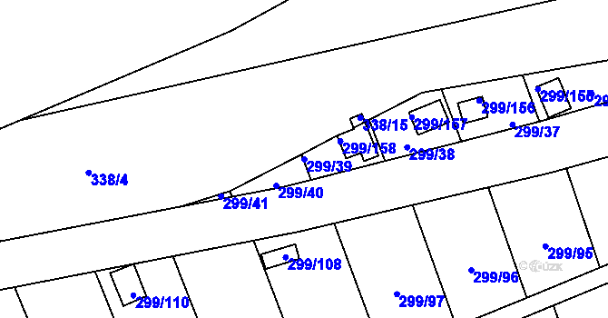 Parcela st. 299/39 v KÚ Veleslavín, Katastrální mapa