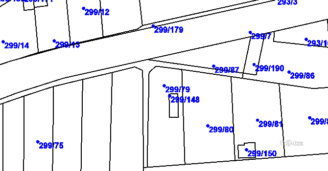 Parcela st. 299/79 v KÚ Veleslavín, Katastrální mapa