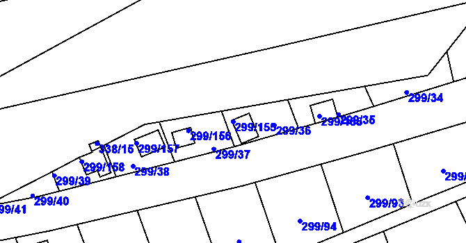 Parcela st. 299/155 v KÚ Veleslavín, Katastrální mapa