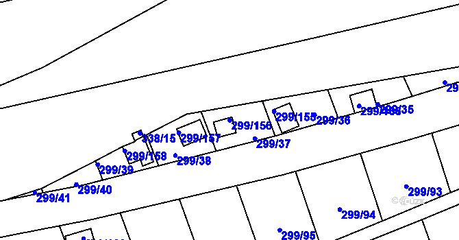 Parcela st. 299/156 v KÚ Veleslavín, Katastrální mapa