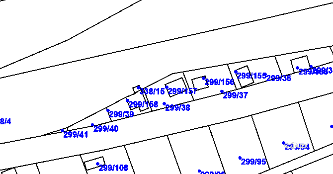 Parcela st. 299/157 v KÚ Veleslavín, Katastrální mapa