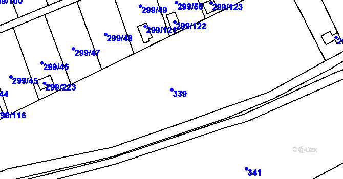 Parcela st. 339 v KÚ Veleslavín, Katastrální mapa